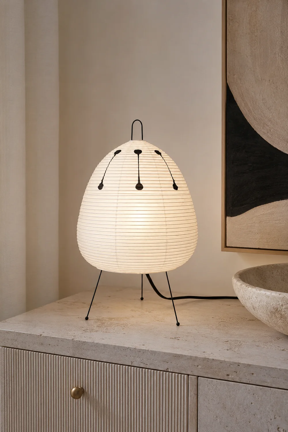 Renée Post Modern Funky Floor Lamp, Artificial Paper/Metal, White - Lumpaz