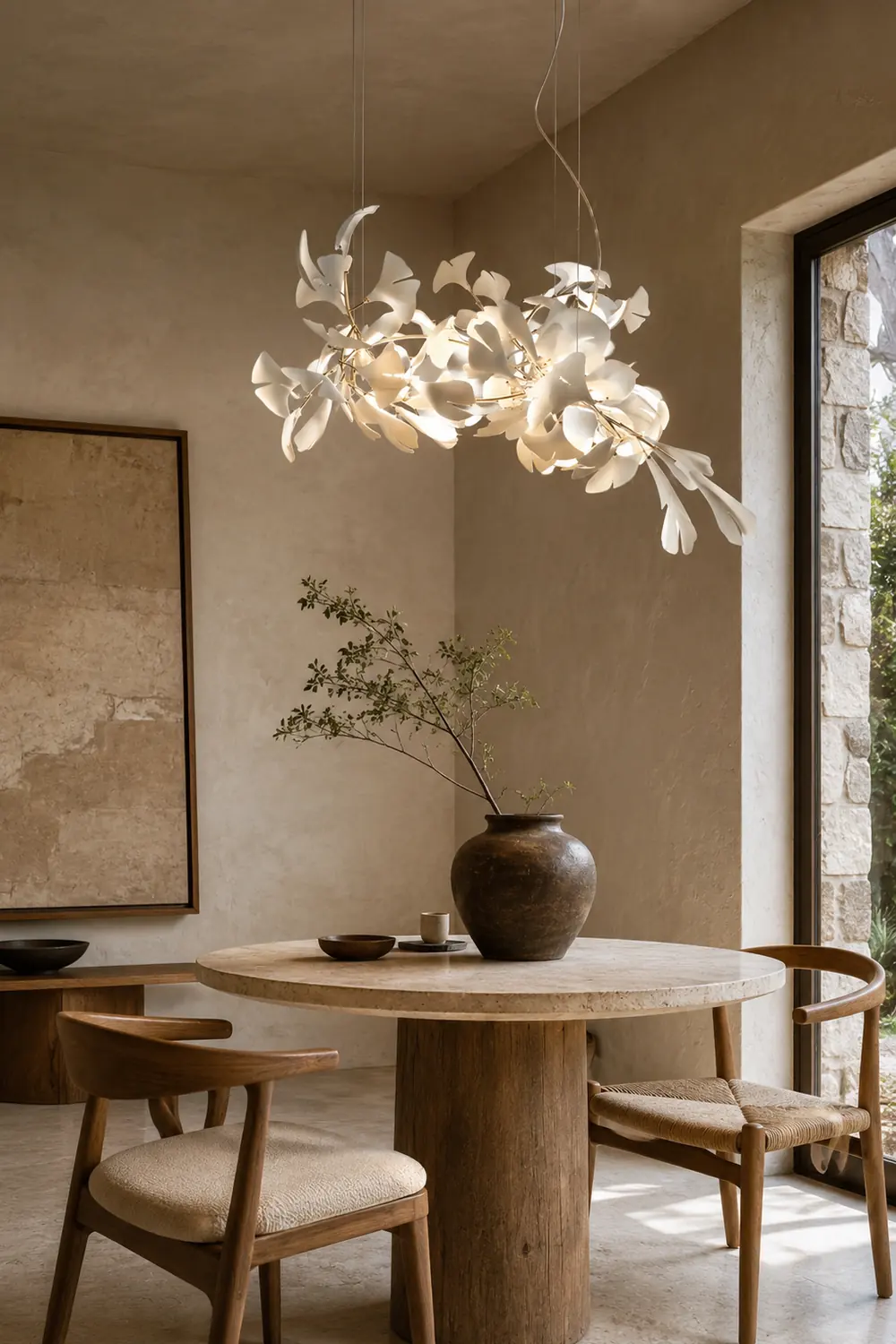Ophelia CeraFall Modern Art Deco Organic Chandelier Metal Ceramics - Lumpaz