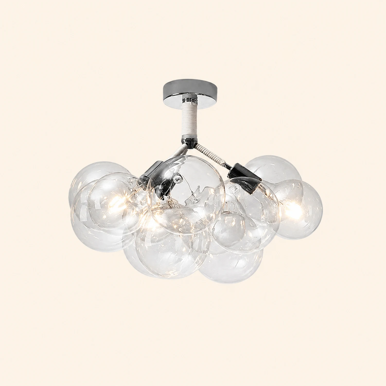 Valentina Modern Multi Globe Acrylic Ceiling Light, Gold/Chrome - Lumpaz