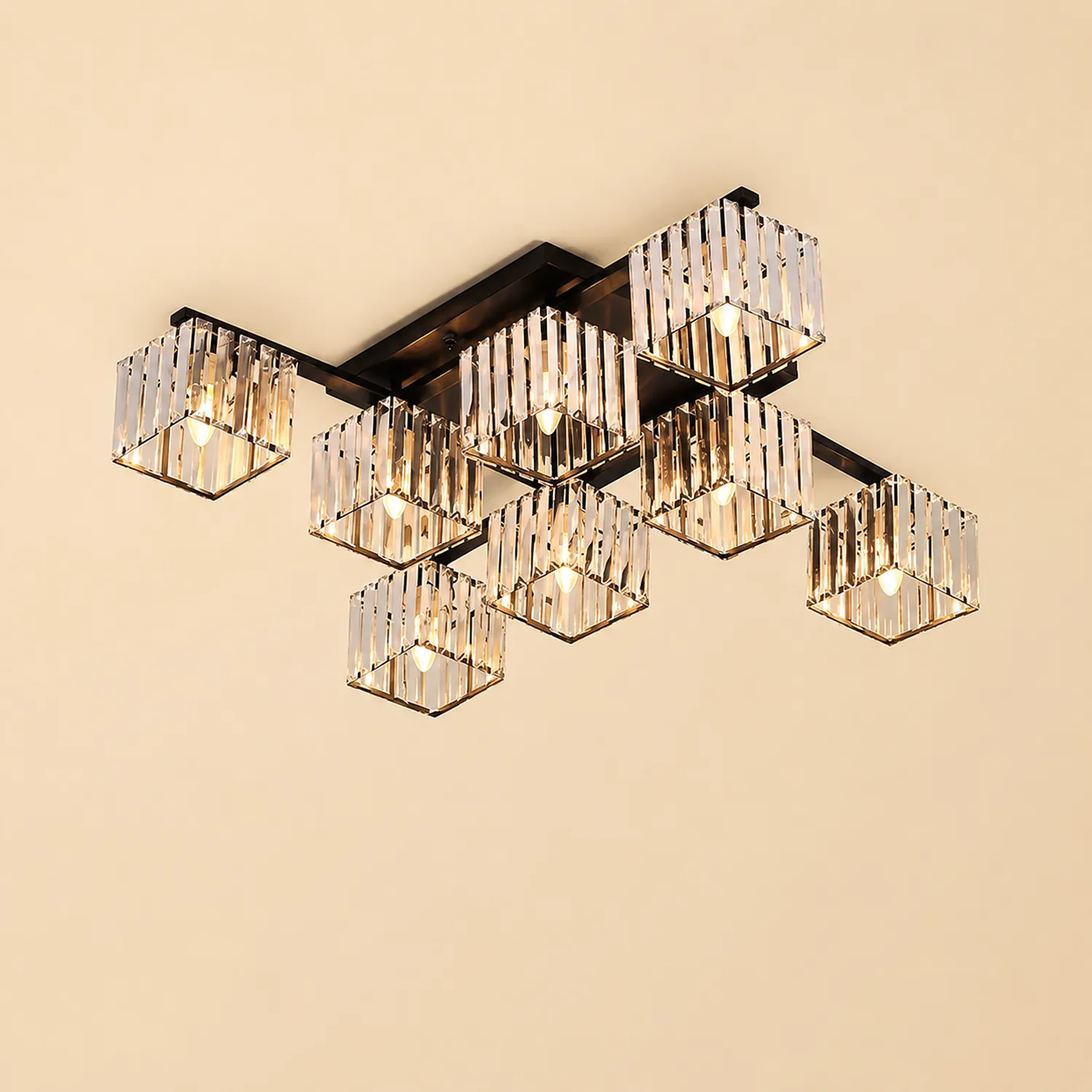 Kristy Modern Flush Mount Ceiling Light, Black/Gold - Lumpaz