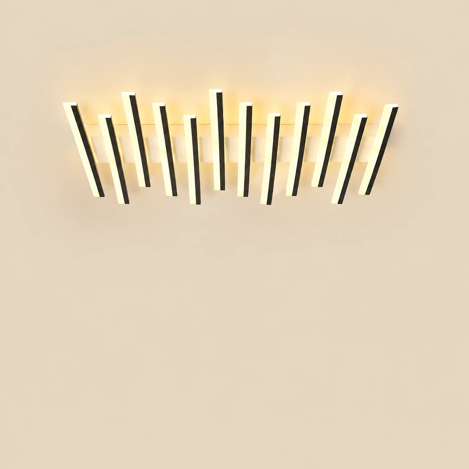Quinn Flush Mount Ceiling Light Linear Modern, Metal, Black, Living Room - Lumpaz