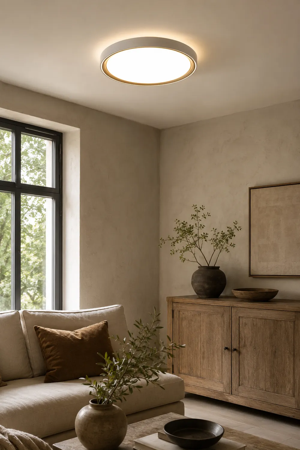 Quinn Minimalist Round/Square Metal/Acrylic Flush Mount Ceiling Light, Gold - Lumpaz