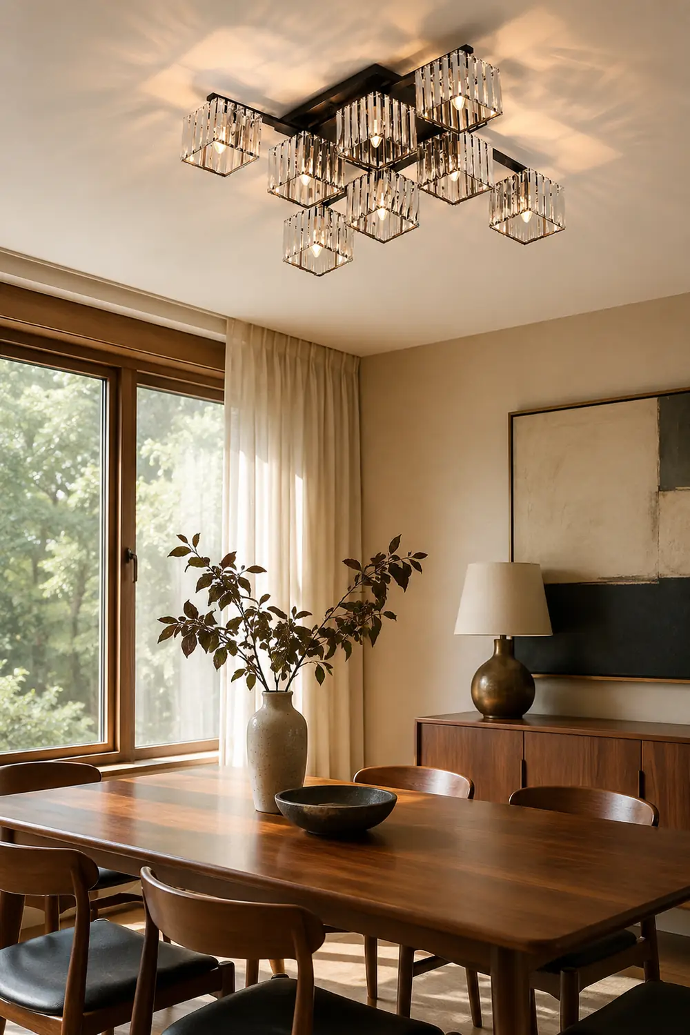 Kristy Modern Flush Mount Ceiling Light, Black/Gold - Lumpaz