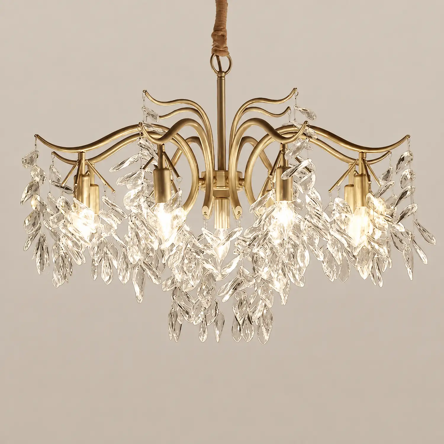 Marilyn Modern Crystal Metal Luxury Chandelier Black Gold Living Room - Lumpaz