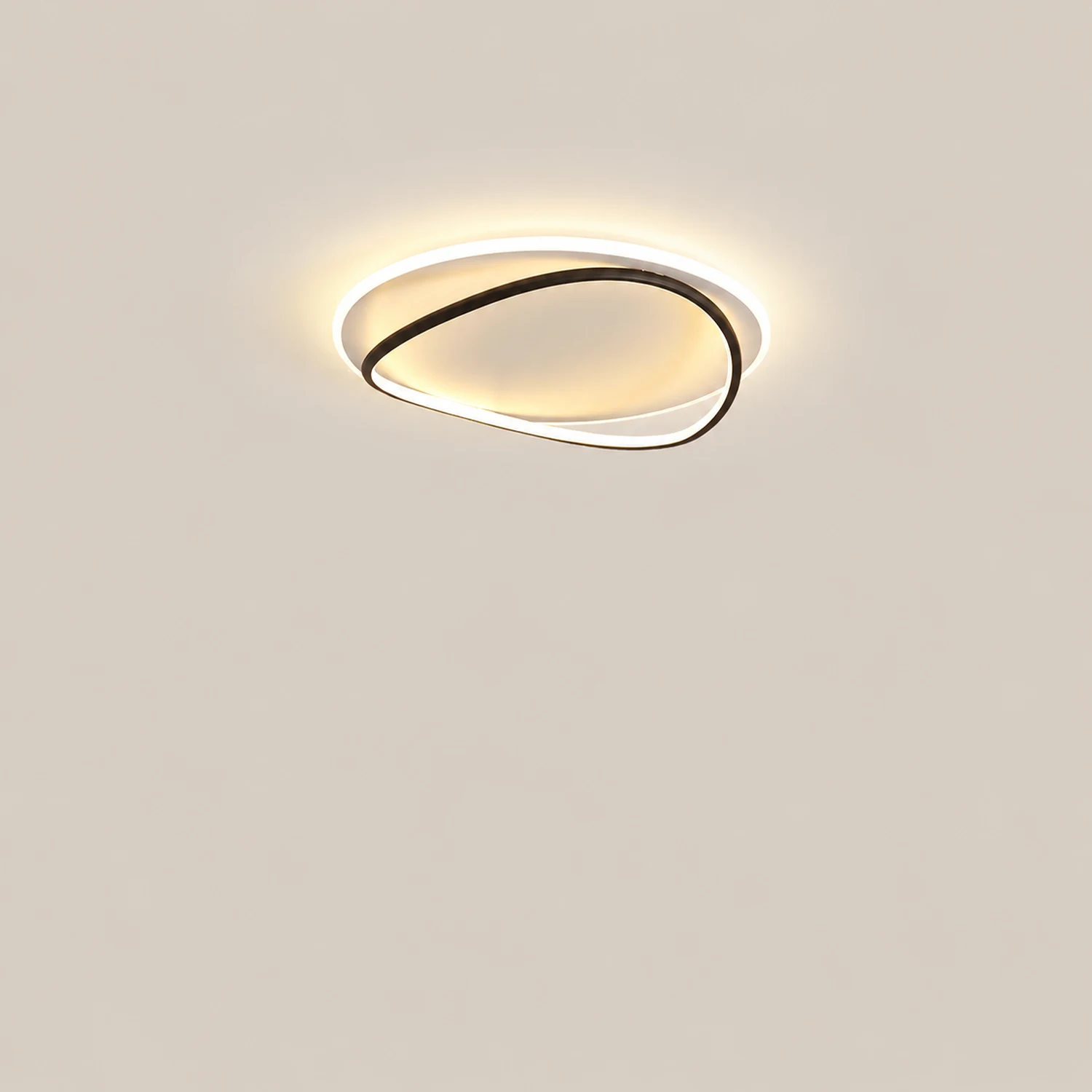 Quinn Flush Mount Ceiling Light Ring Modern, Black/White, Dining Room - Lumpaz