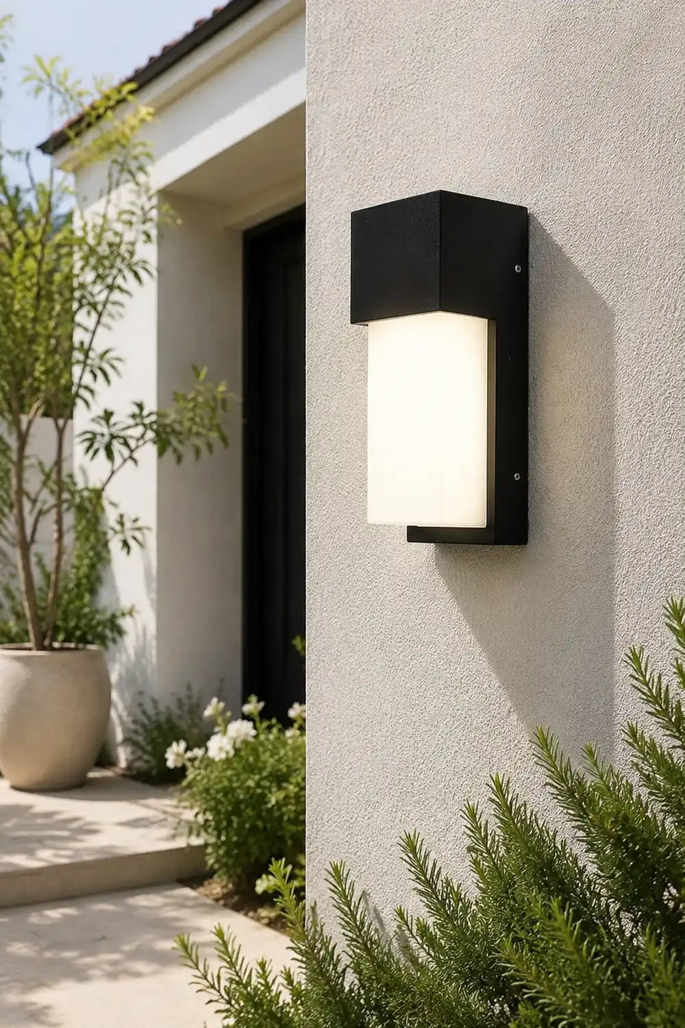 Rectangular Waterproof LED 10W Black Outdoor Wall Light - Lumpaz