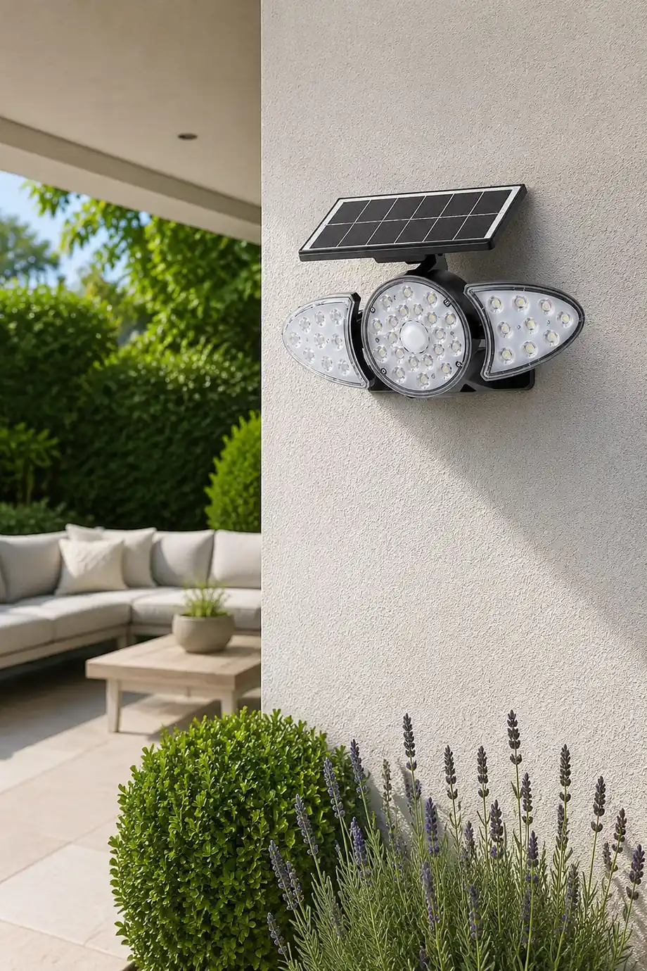 Solar Motion Security Light 3-Head Wall Fixture with Motion Sensor复制 - Lumpaz