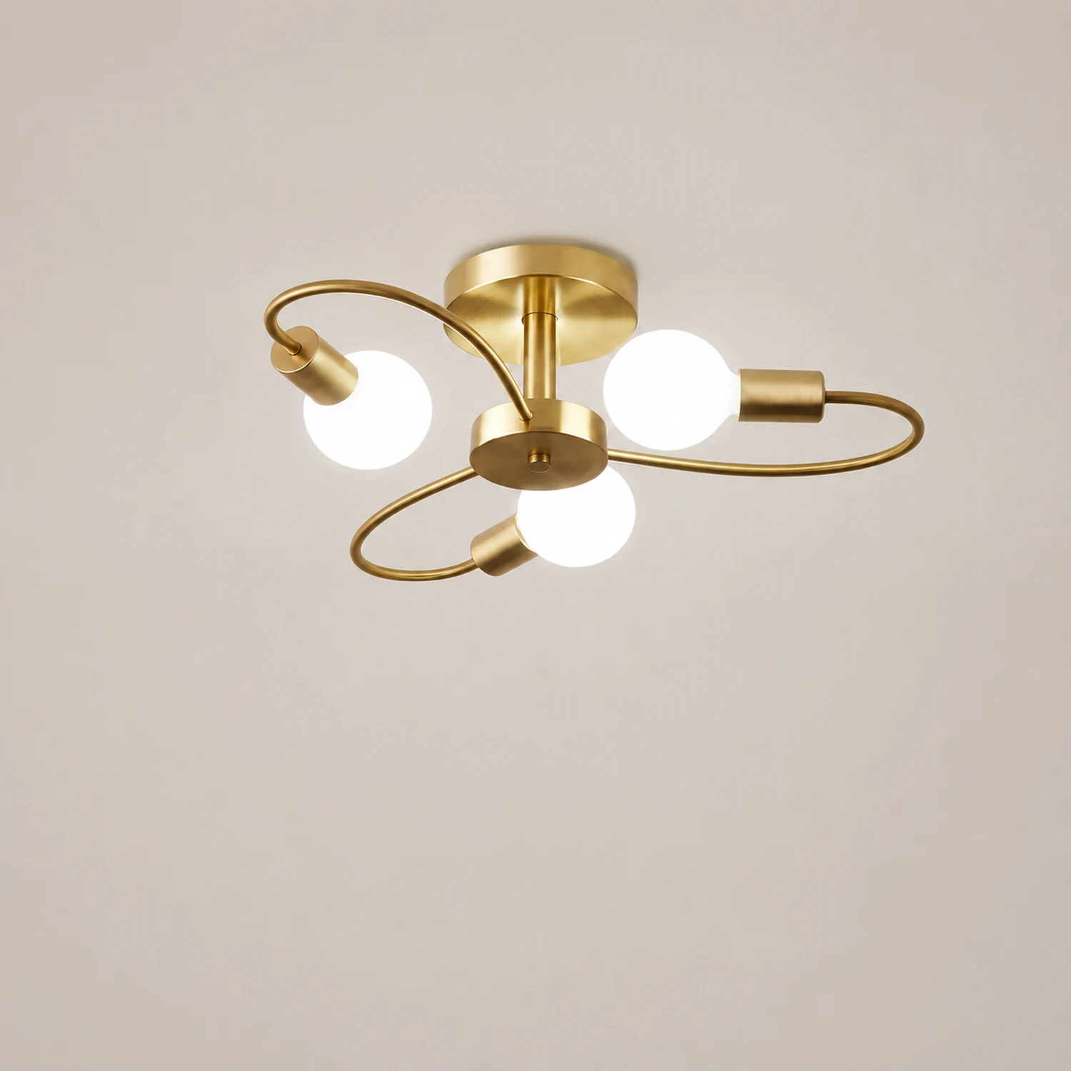 Valentina Modern Metal Flush Mount Ceiling Light, Black/Gold - Lumpaz