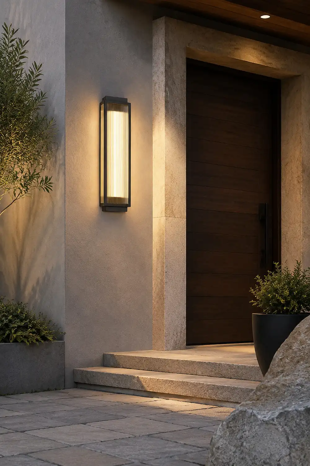 Rectangular Waterproof LED Black Modern Outdoor Wall Light - Lumpaz