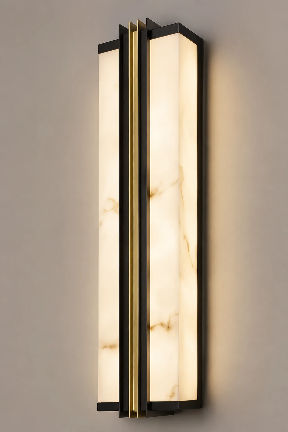 Modern Black LED Indoor/Outdoor Wall Lights with Resin Marble Shade复制 - Lumpaz