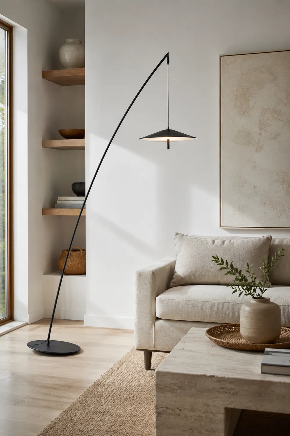 Salgado Frisbee Fishing Rod Floor Lamp, Living Room - Lumpaz