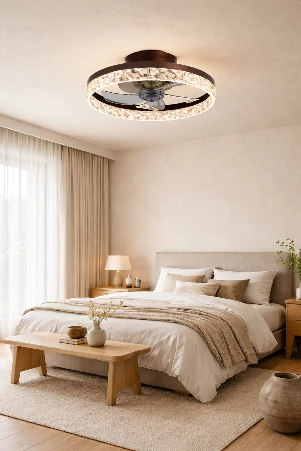 Kirsten 1-Light Ceiling Fan with Light, 4 Color, 19.5" - Lumpaz