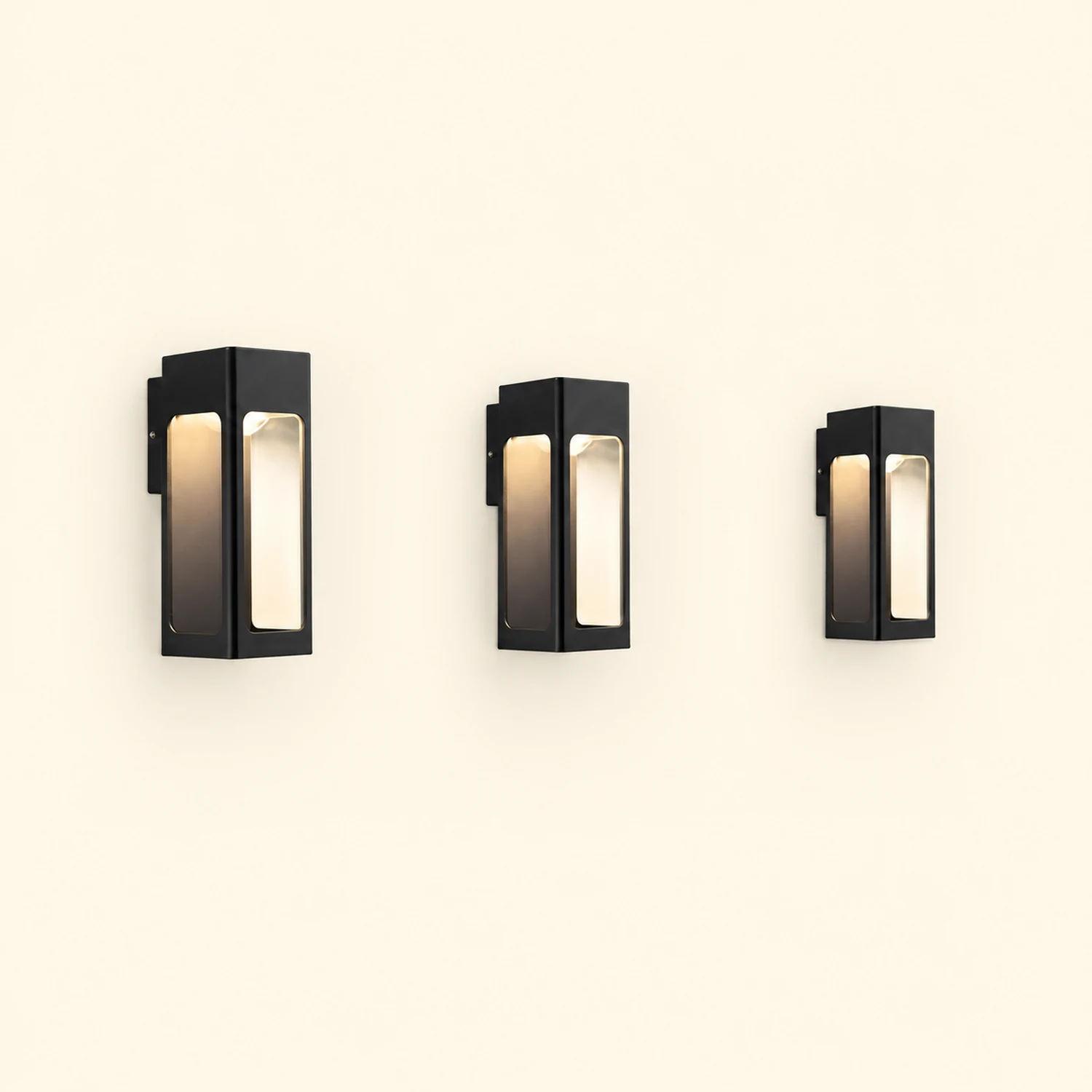 Rectangular IP65 LED Black Modern Outdoor Wall Sconce - Lumpaz