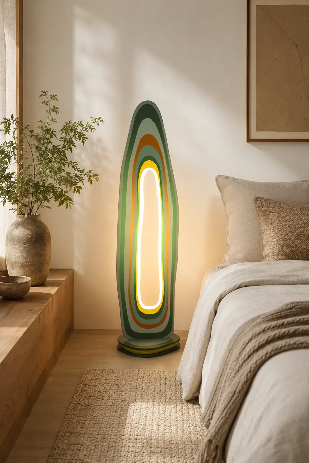 Salgado Floor Lamp Postmodern/Artistic, Acrylic, Multicolor, Bedroom - Lumpaz