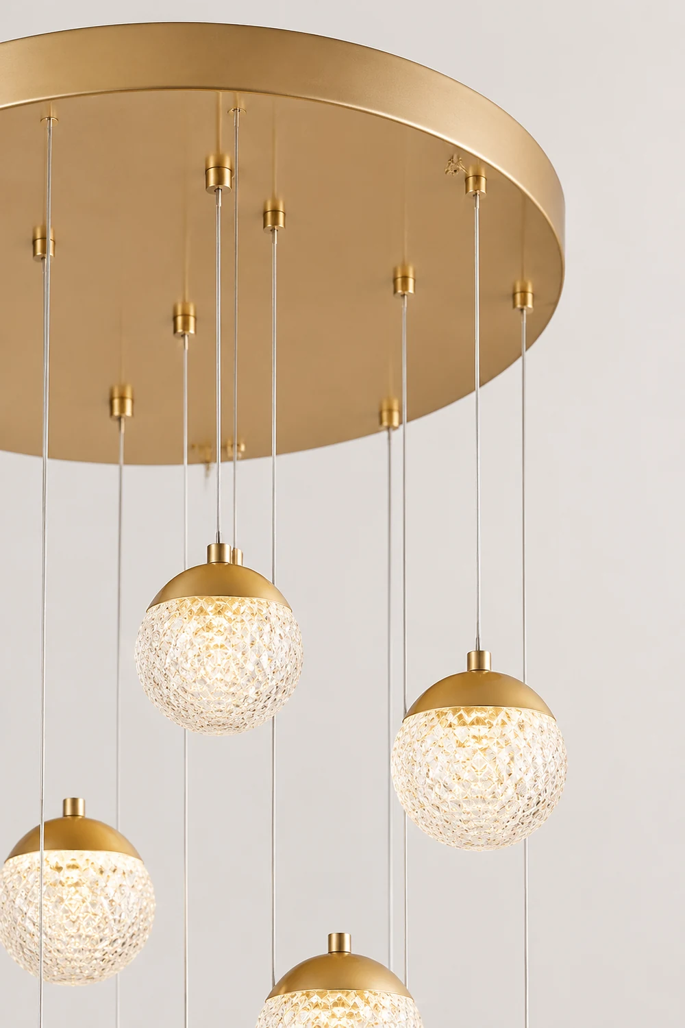 Jibril Multi Staircase Modern Art Deco Pendant Light, Gold - Lumpaz