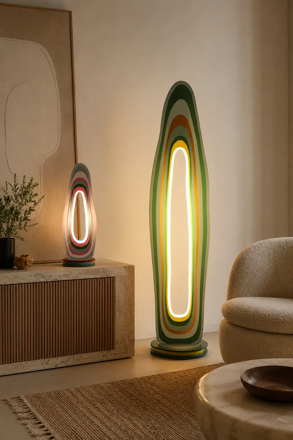 Salgado Floor Lamp Postmodern/Artistic, Acrylic, Multicolor, Bedroom - Lumpaz
