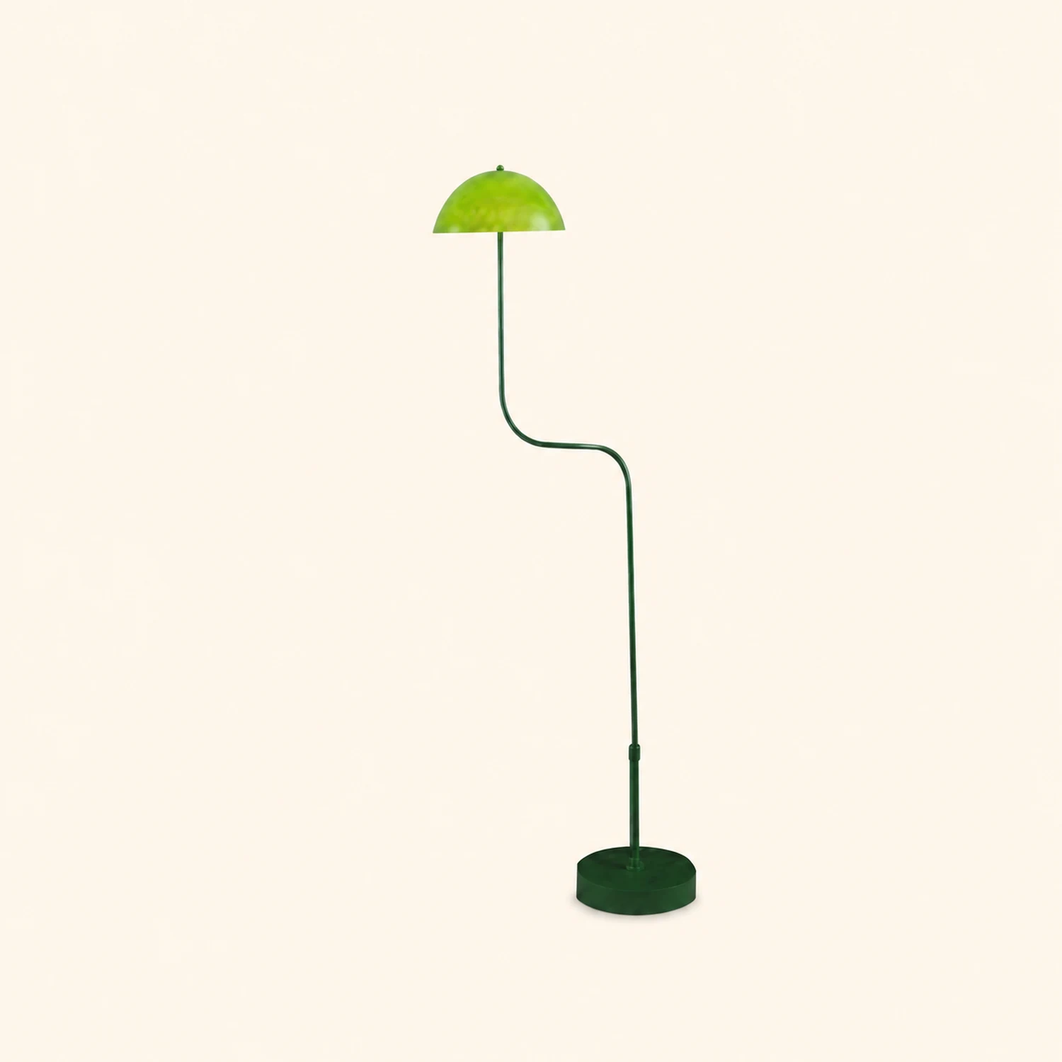 Salgado Floor Lamp Mushroom Middle Ancient, Arc Metal, Green, Dining Room - Lumpaz