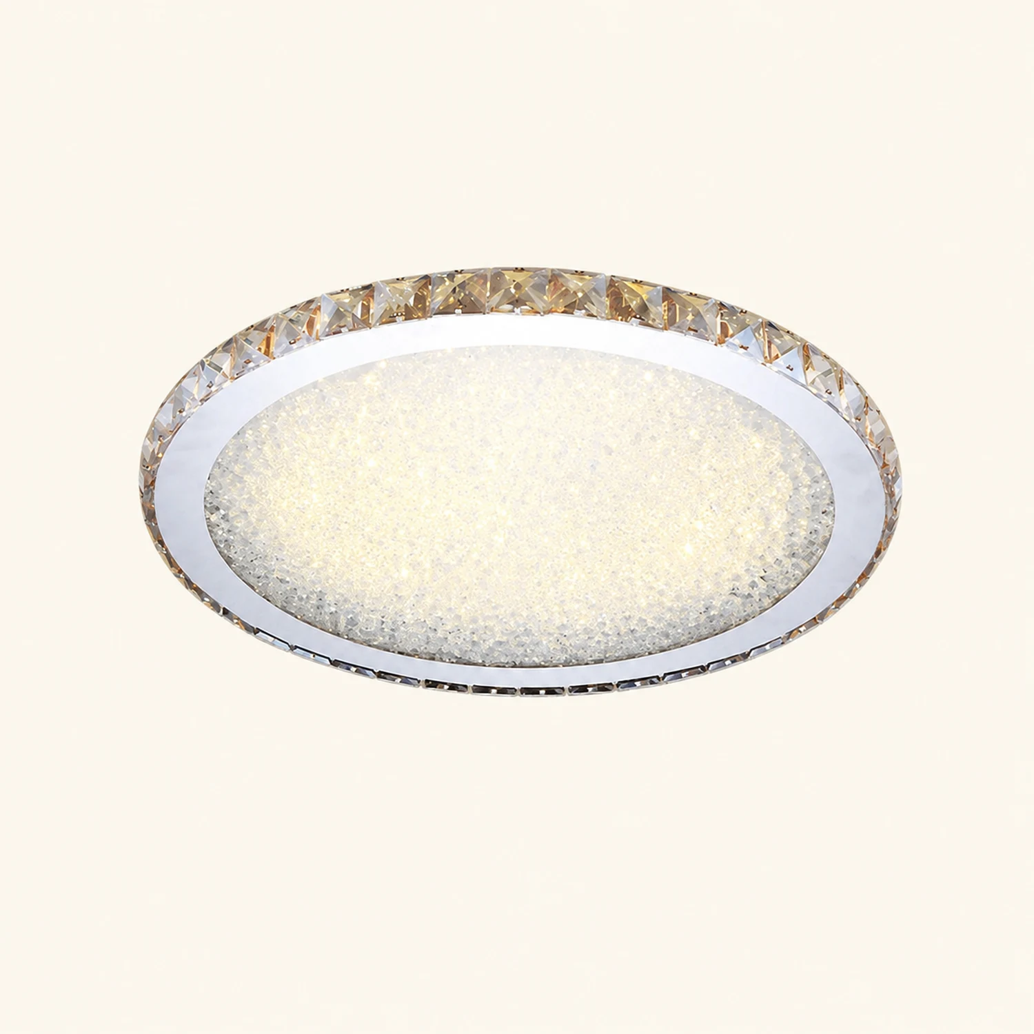 Kristy Round Flush Mount Ceiling Light Clear/Amber Living Room - Lumpaz