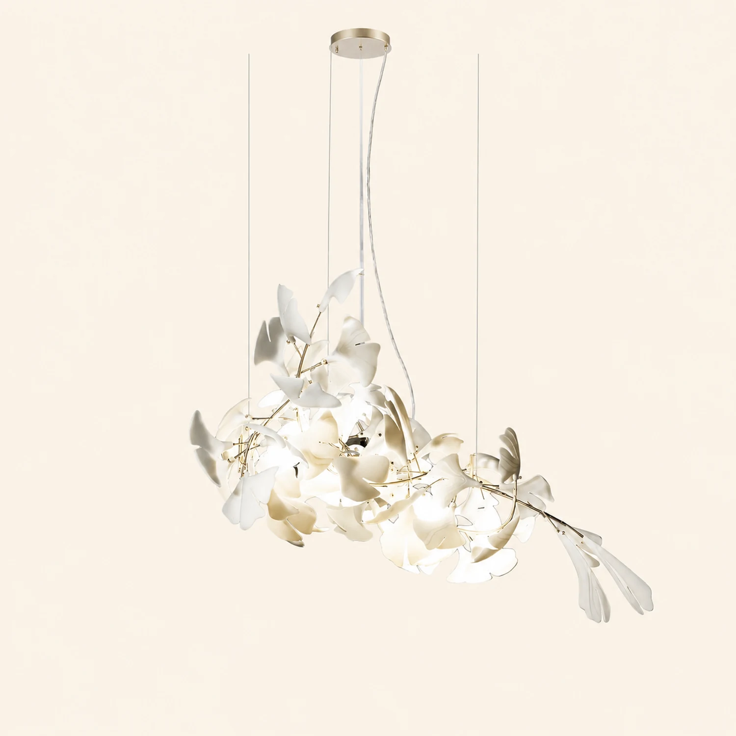 Ophelia CeraFall Modern Art Deco Organic Chandelier Metal Ceramics - Lumpaz