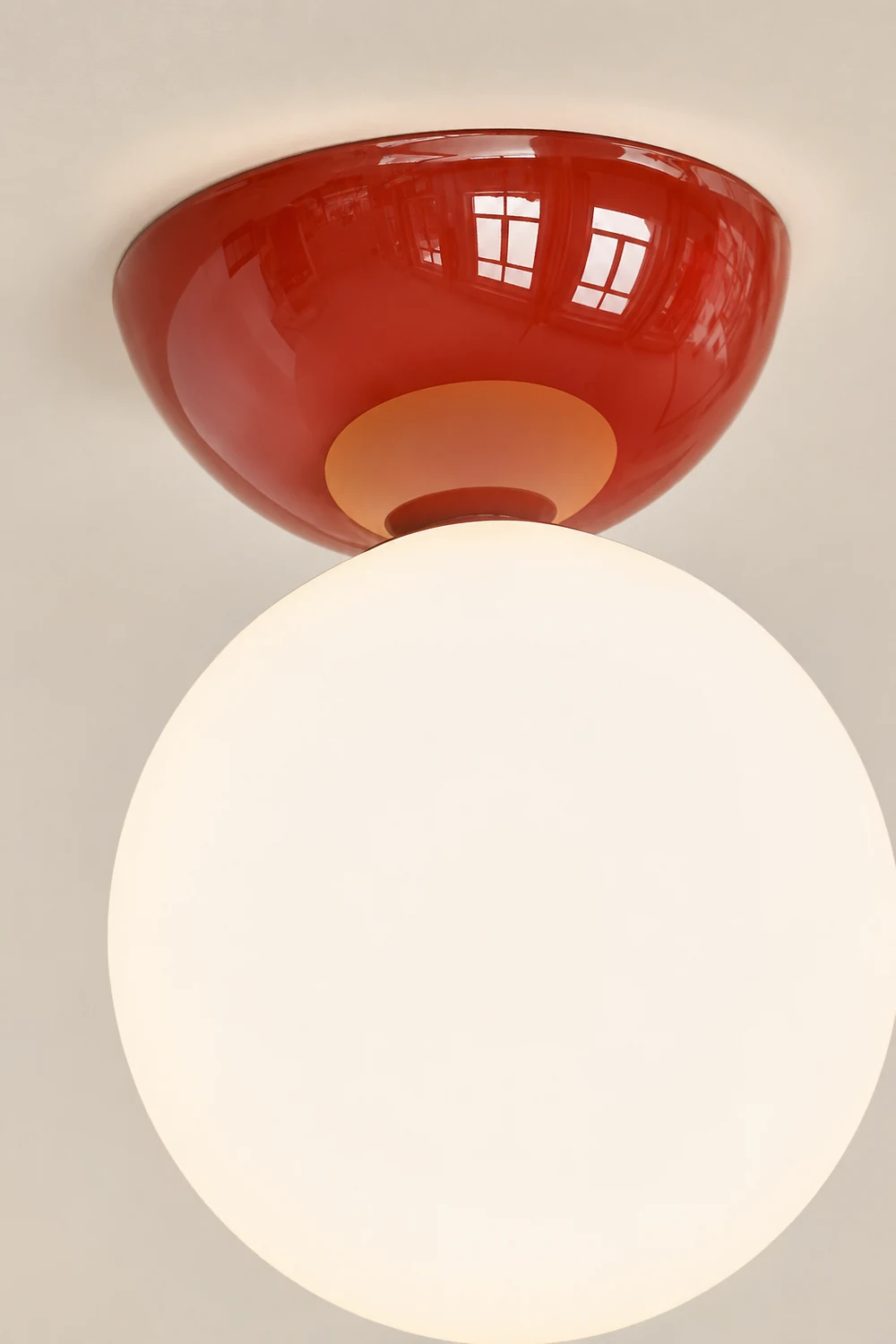 Valentina Vintage Cream Style Ceiling Light Red Chrome Green Bedroom - Lumpaz