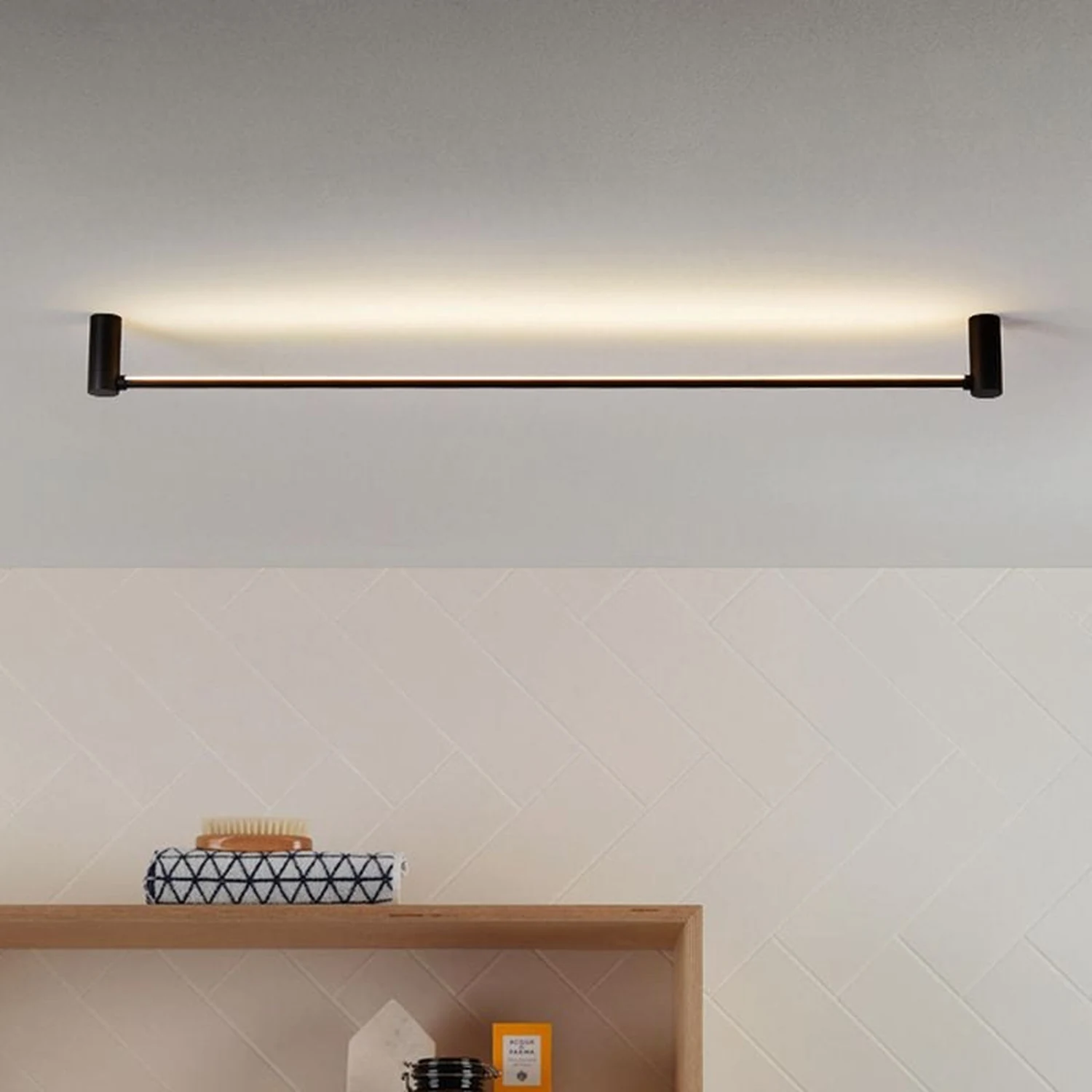 Edge Minimalist Flush Mount Ceiling LighMetal/Acrylic Hallway - Lumpaz