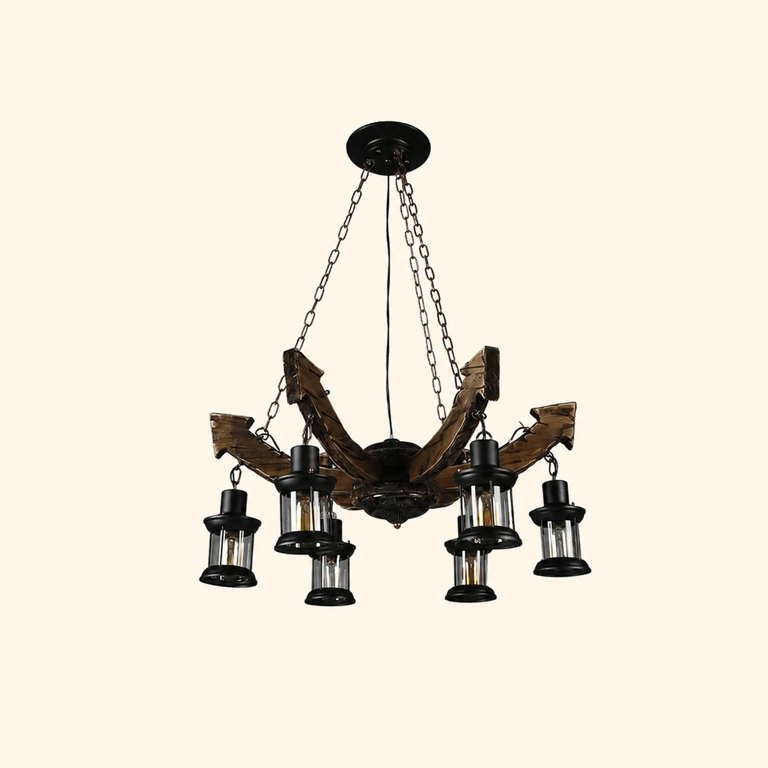 Austin Pendant Light Mid Century/Modern, Metal/Wood, Dining Room - Lumpaz
