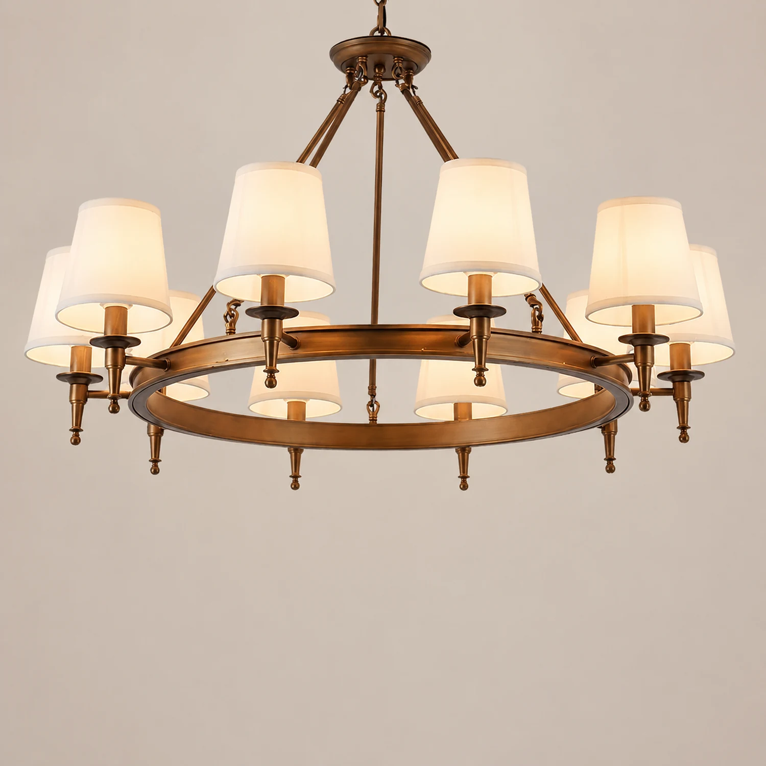 Alessio Vintage Ring Metal/Fabric Chandelier, Black/Copper - Lumpaz