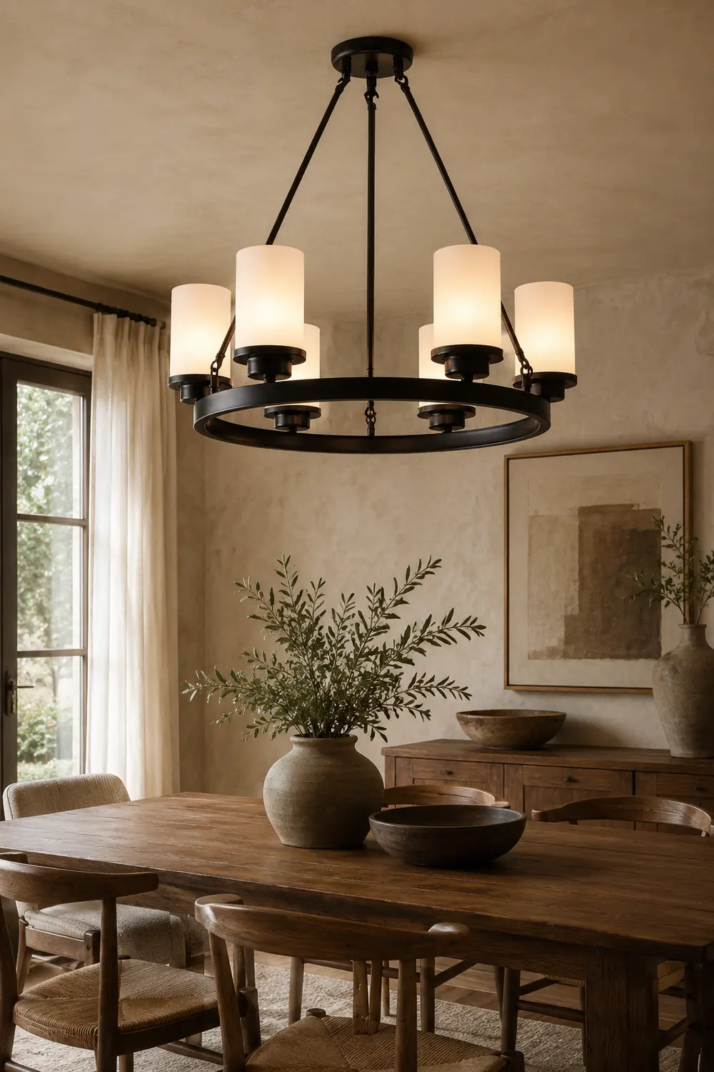 Alessio Retro Black Metal/Glass Chandelier for Living Room - Lumpaz