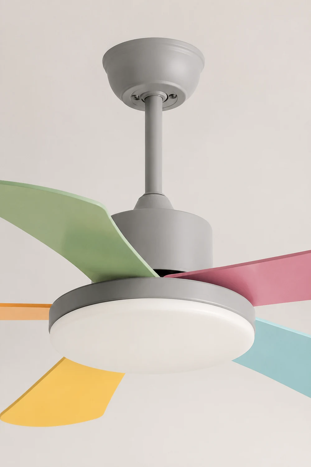 Morandi 5-Blade DC Colorful Ceiling Fan with Light, Summer, 41'' - Lumpaz