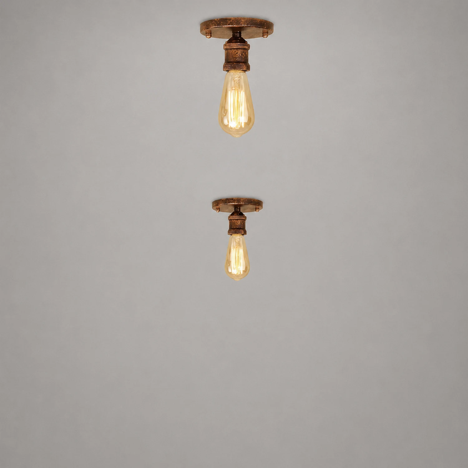Alessio Retro Vintage Bulb Semi-Flush Mount Ceiling Light - Lumpaz