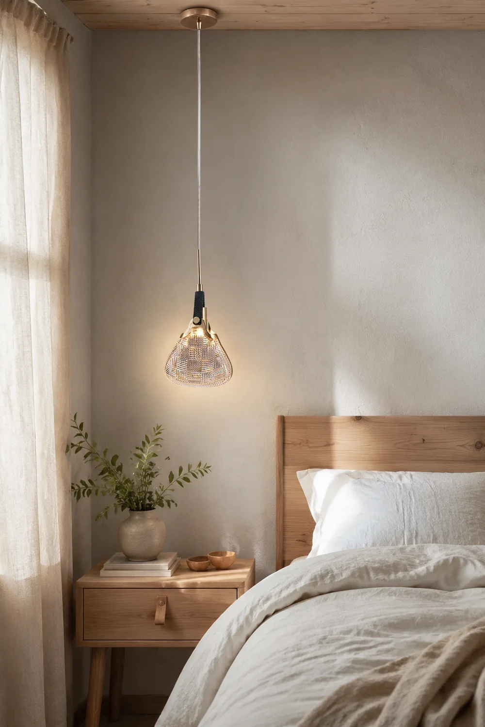 Hailie Postmodern Elegant Gold/Black Bedroom Pendant Light - Lumpaz