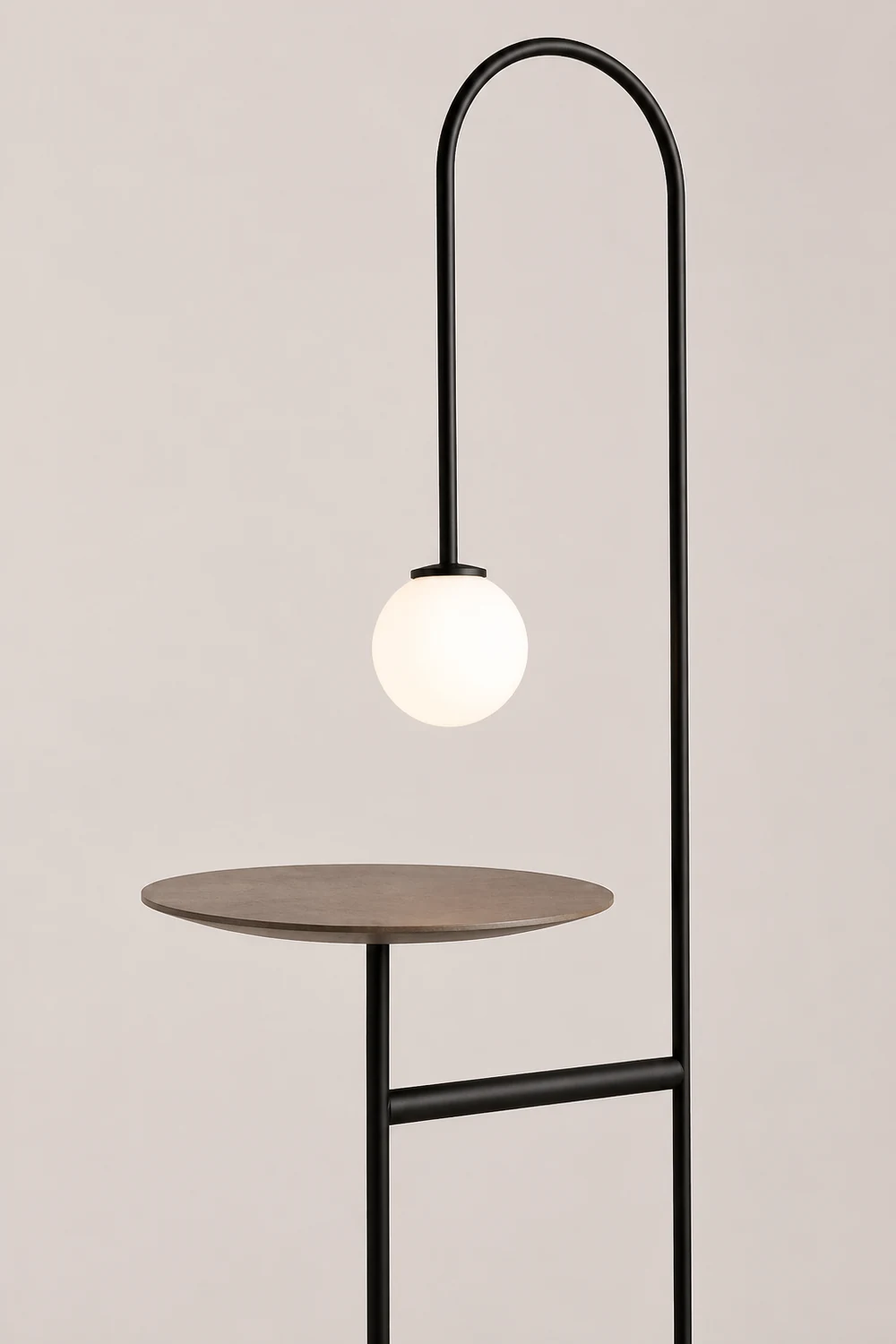 Valentina Minimalist Metal/Marble/Glass Floor Lamp With Table - Lumpaz