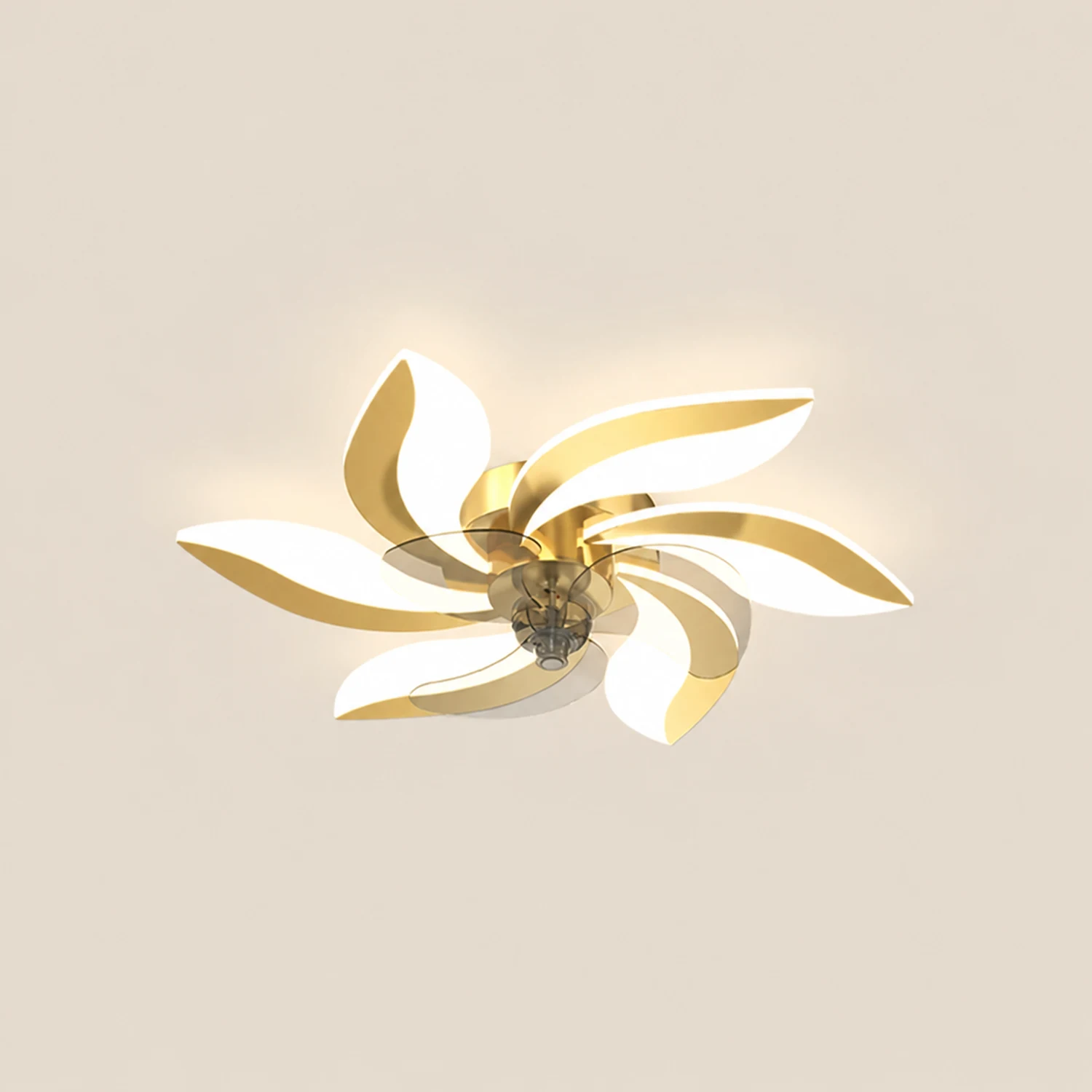 Hana Modern Flower Ceiling Fan with Light, 3 Color, L 25.5"/27"/31"/35.5" - Lumpaz