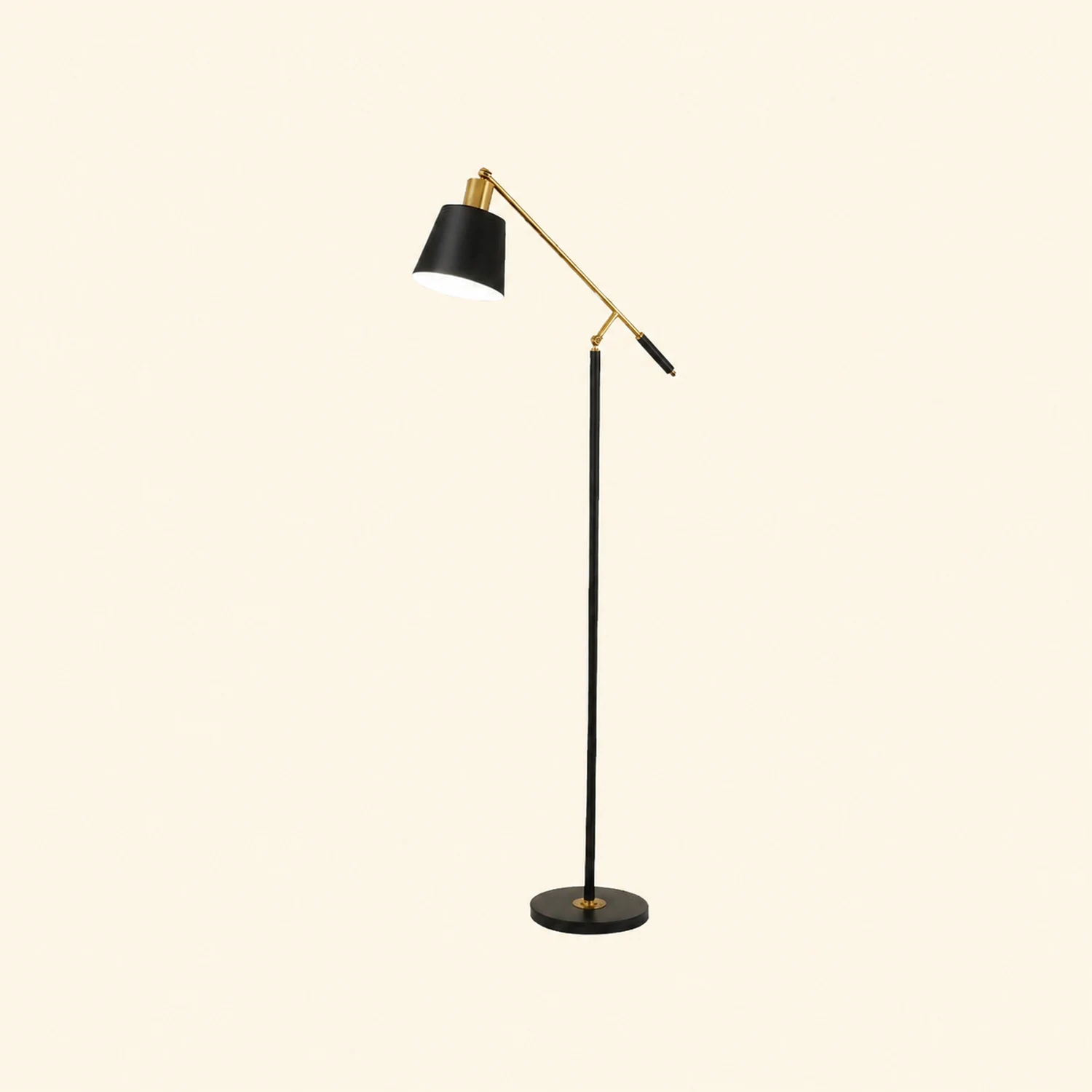 Salgado Modern Balance Arm Black Floor Lamp, Black - Lumpaz