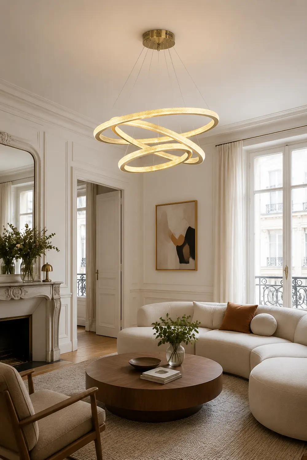 Kirsten Contemporary Gold Luxury Ring Pendant Light - Lumpaz