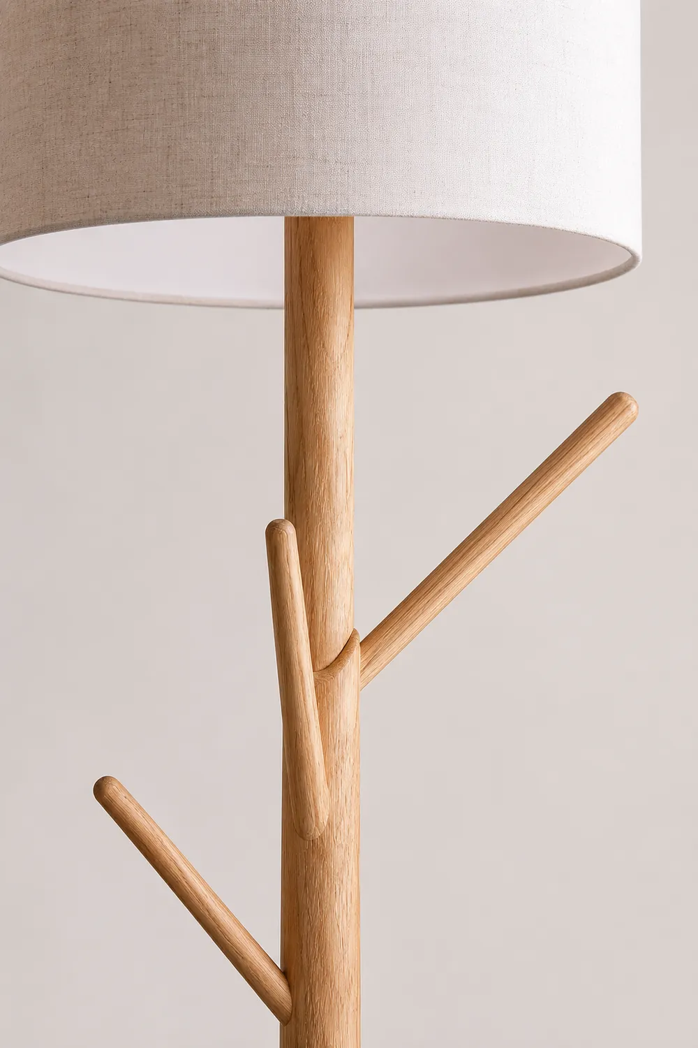 Muto Floor Lamp Japanese Tree, Beige, Fabric/Wooden - Lumpaz