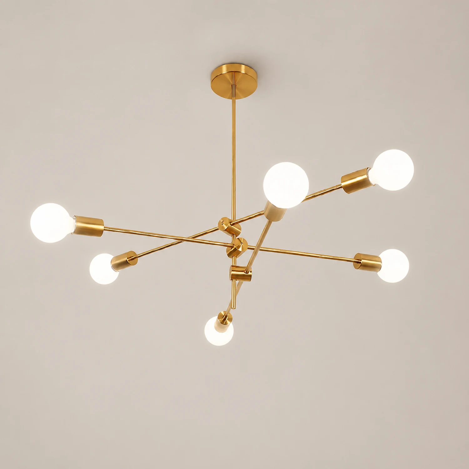 Valentina Modern Globe Metal/Glass Chandelier, Black/Gold - Lumpaz
