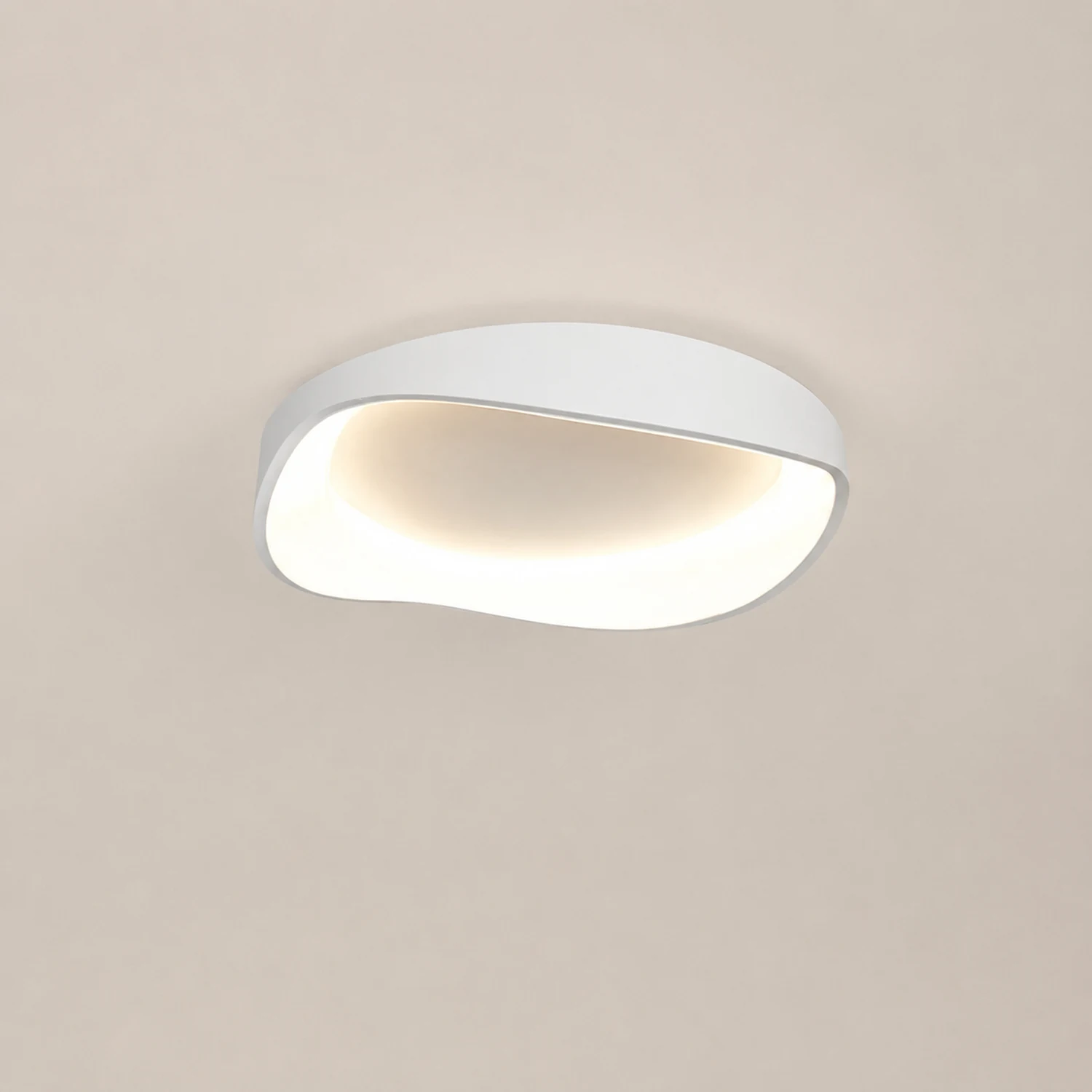 Arisha Modern Wave Flush Mount Ceiling Light White Living Room - Lumpaz