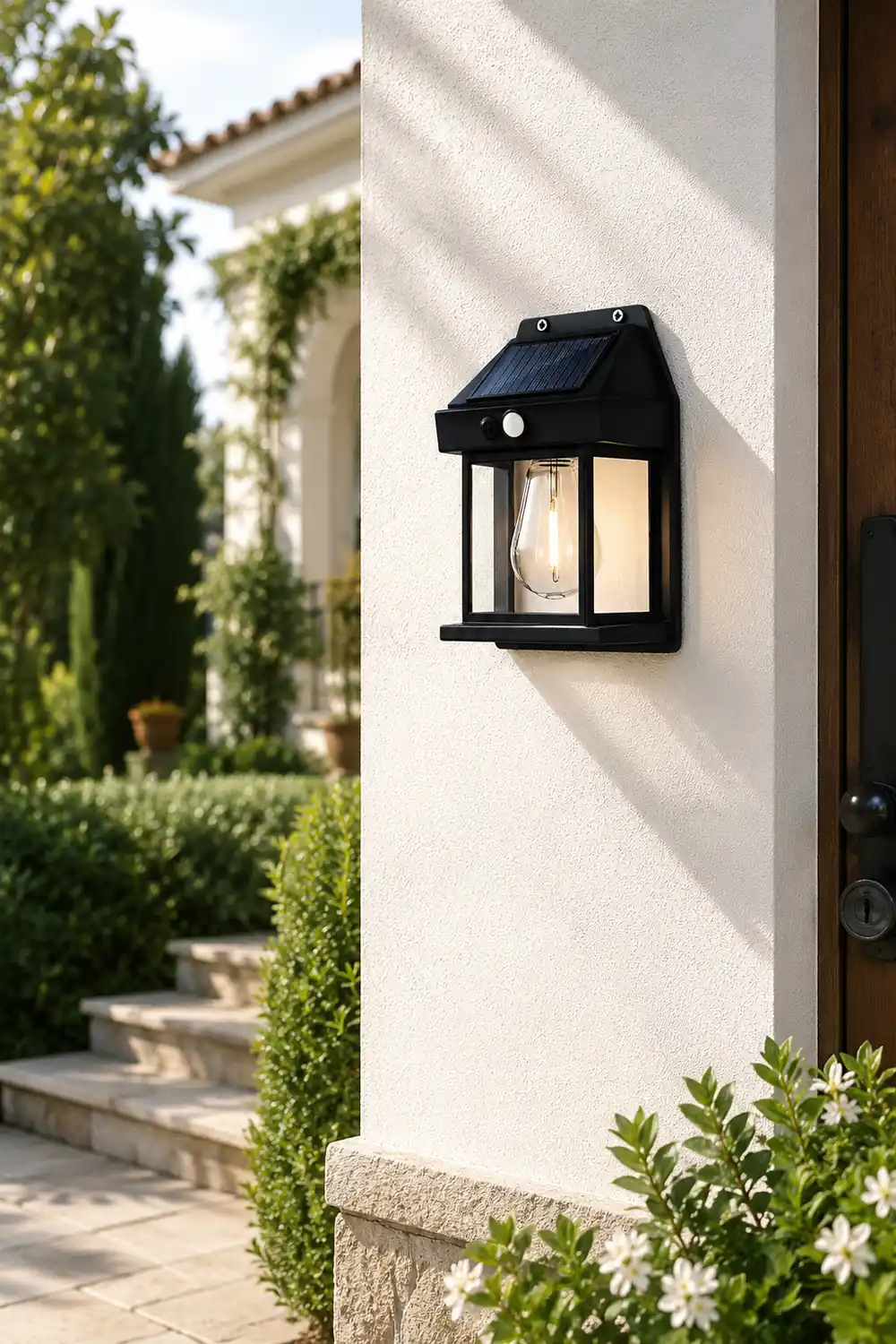 Waterproof Tungsten Bulb Intelligent Three Modes Modern Solar Wall Lights - Lumpaz