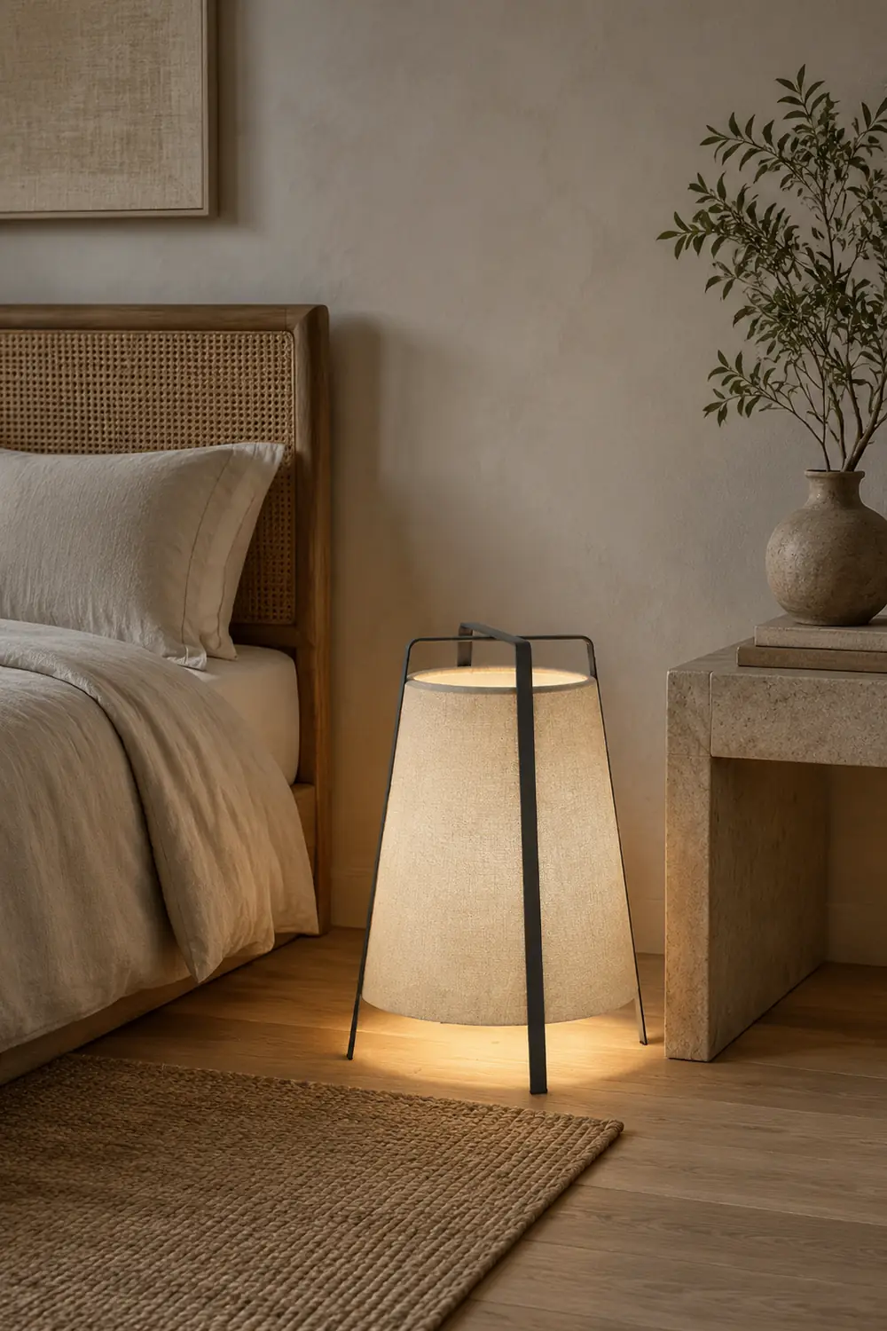 Renée Modern Minimalist Metal/Fabric Floor Lamp Living Room/Bedroom - Lumpaz