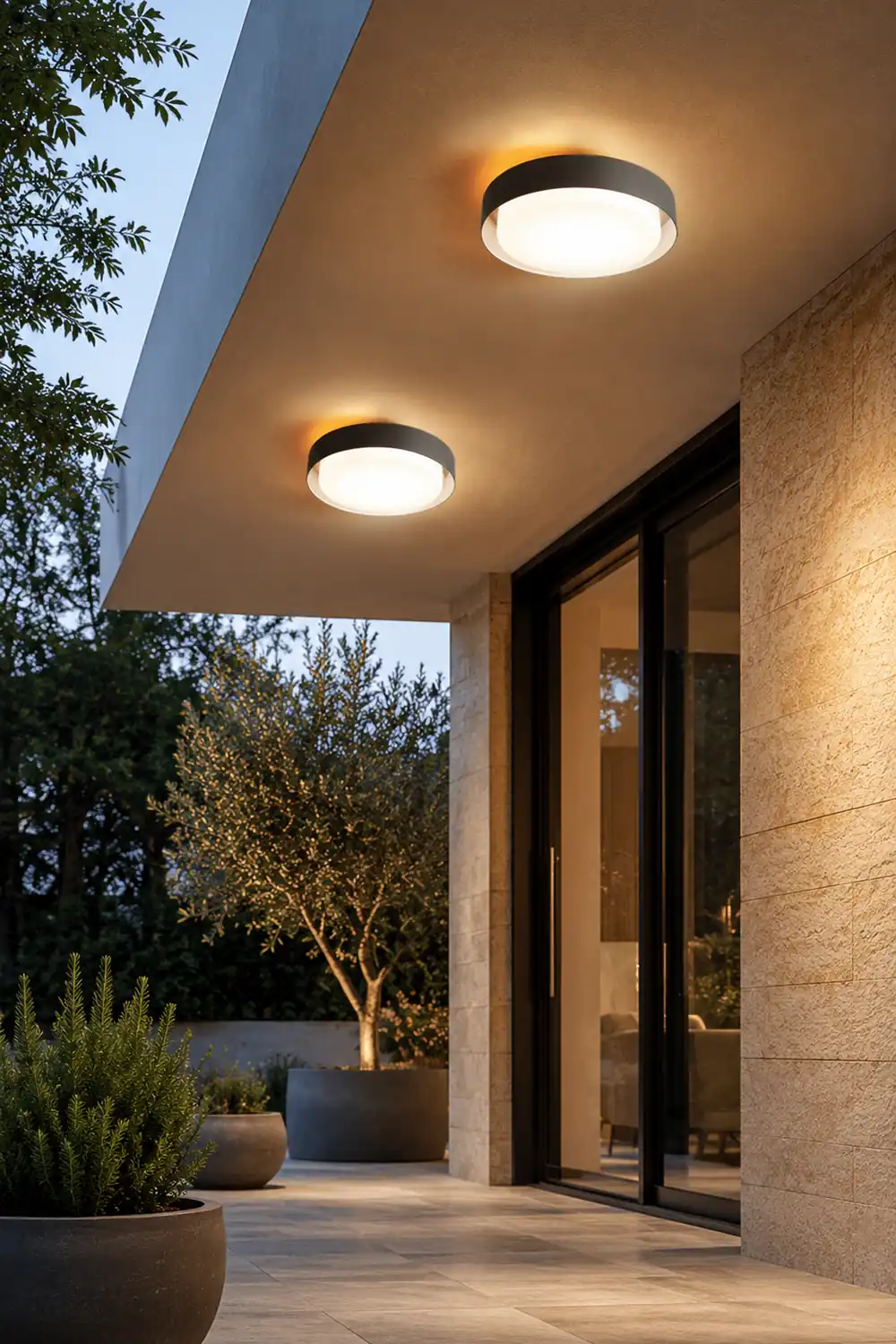 Orr Modern Round Flush Mount Ceiling Light, Metal/Acrylic, White/Black - Lumpaz
