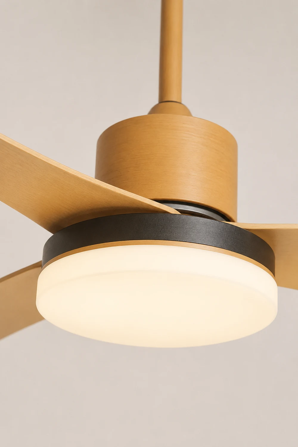 Haydn 3-Blade DC Ceiling Fan with Light, Metal & Acrylic, 37.4''/44.09'' - Lumpaz