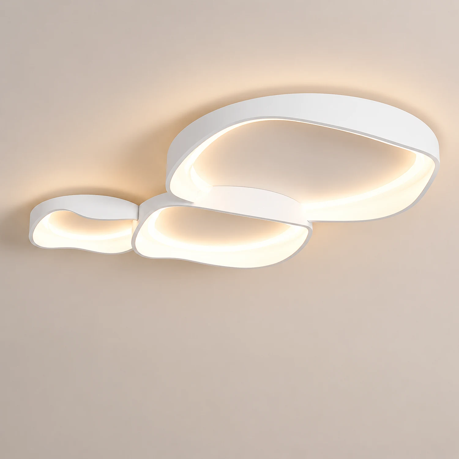 Arisha Modern Wave Flush Mount Ceiling Light White Living Room - Lumpaz