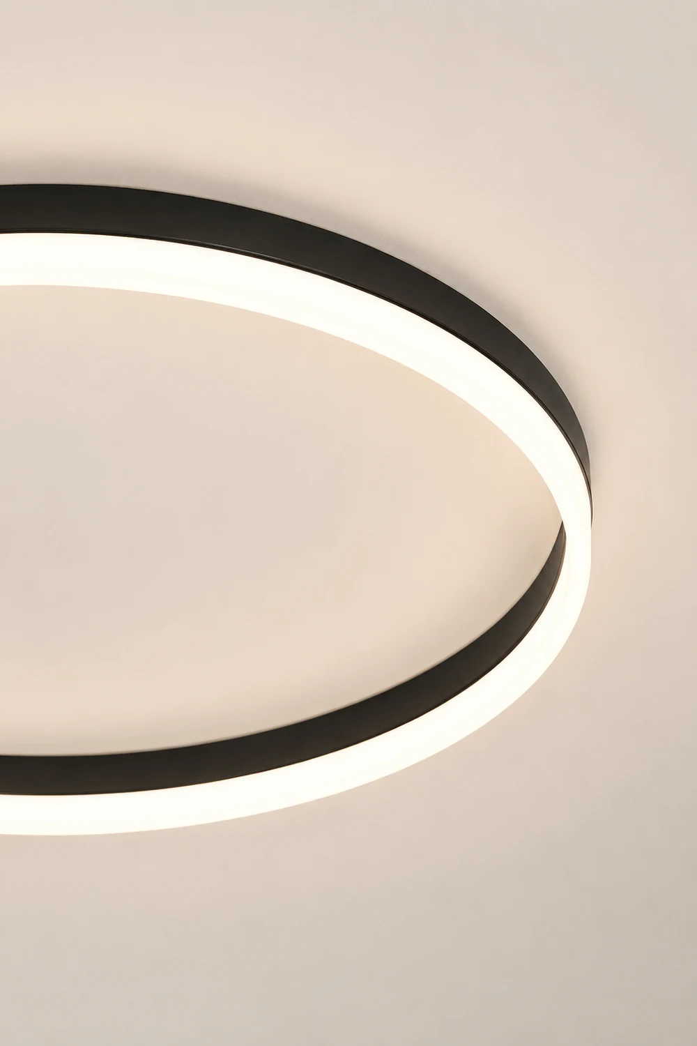 Quinn Minimalist Ring Hollow Metal Flush Mount Ceiling Light, Black - Lumpaz