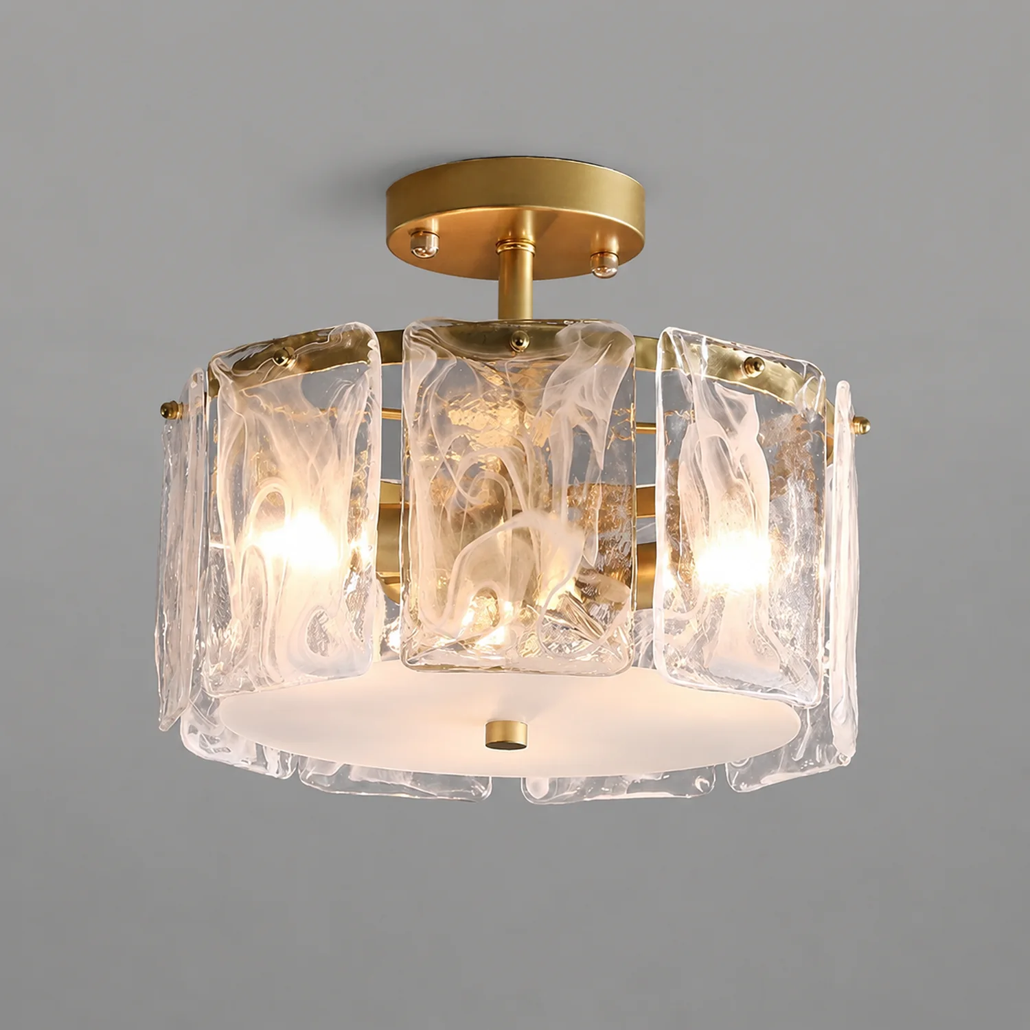 Kirsten Modern Glass Flush Mount Ceiling Light - Lumpaz