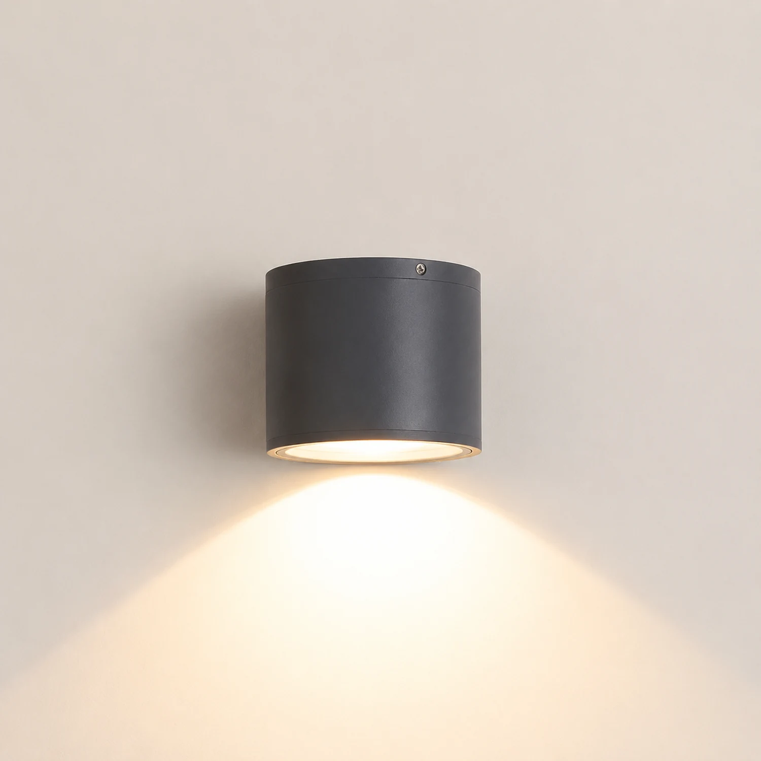 Orr Modern Black Cylindrical Flush Mount Ceiling Light, Metal/Glass - Lumpaz
