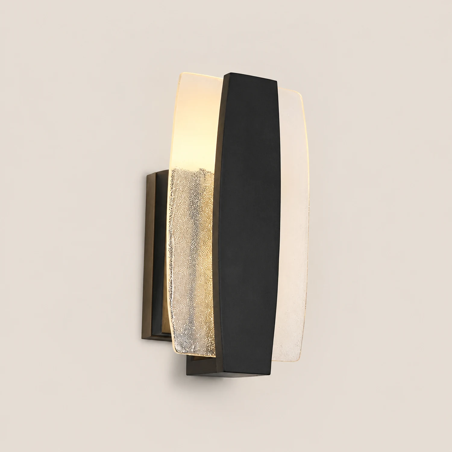 Waterproof LED Handmade Bubbles Glass Black Modern Outdoor Wall Light - Lumpaz