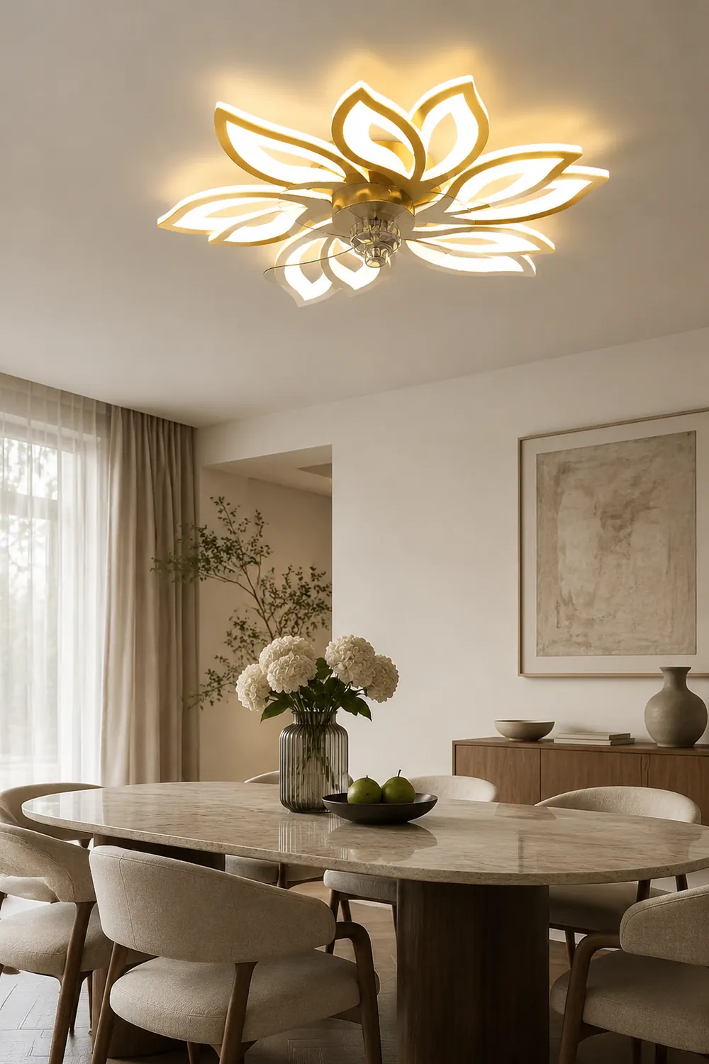 Hana Ceiling Fan with Light, 3 Color, L 26"/27"/31" - Lumpaz