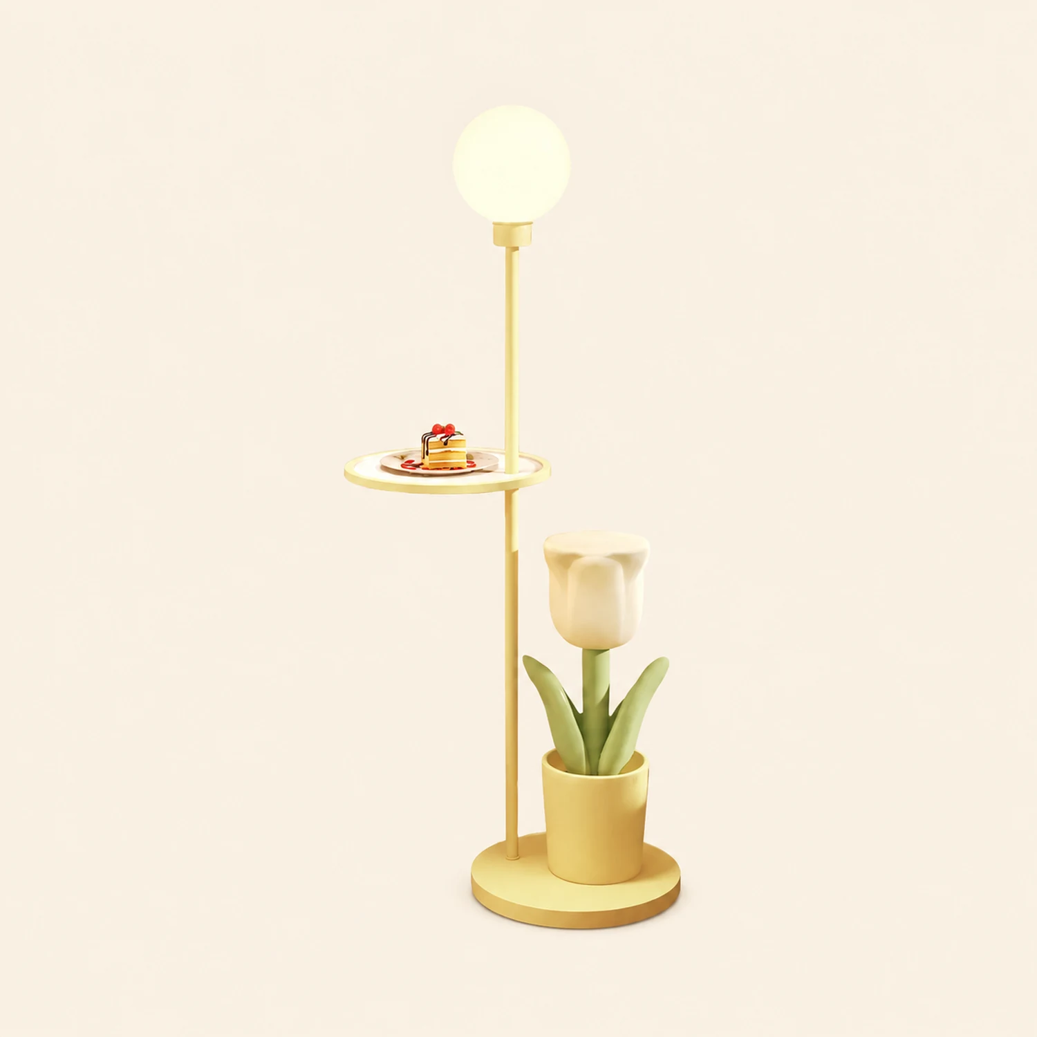 Lily Modern Floor Lamp Pink/Yellow/Purple Metal/Glass Bedroom - Lumpaz