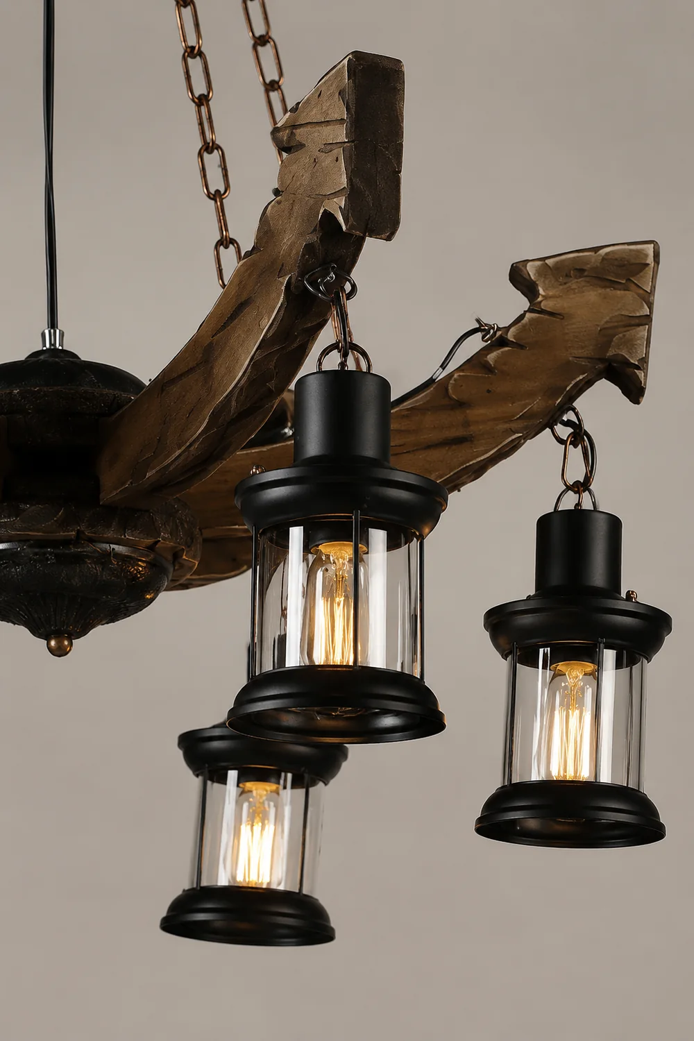 Austin Pendant Light Mid Century/Modern, Metal/Wood, Dining Room - Lumpaz